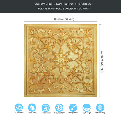 10tiles/lot Faux Metal Ceiling Tiles for Bars, Cafés, Lounges and Contemporary Interiors PL70