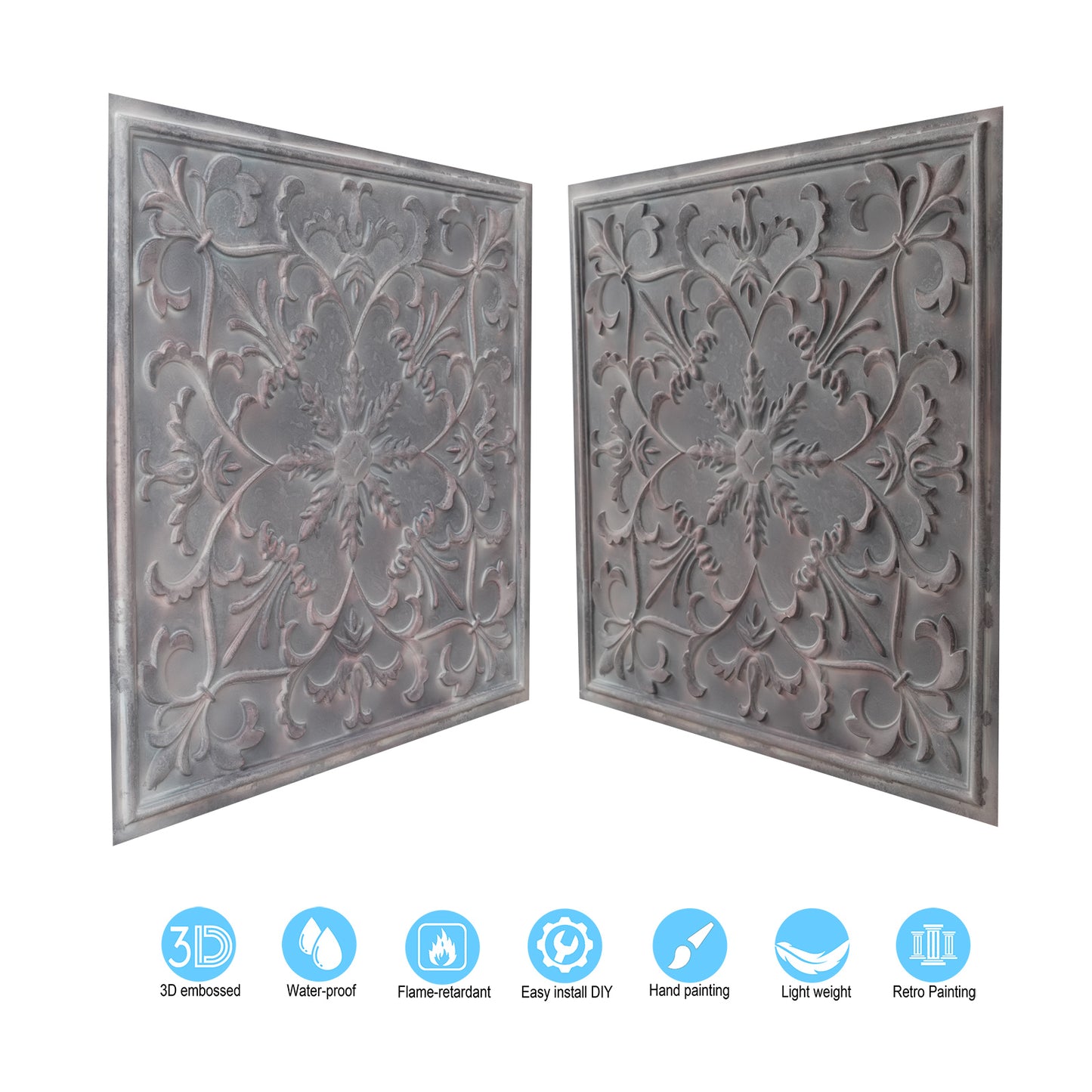 10tiles/lot PVC Ceiling Tiles for Salons, Spas, Massage Rooms and Comfortable Interiors PL66