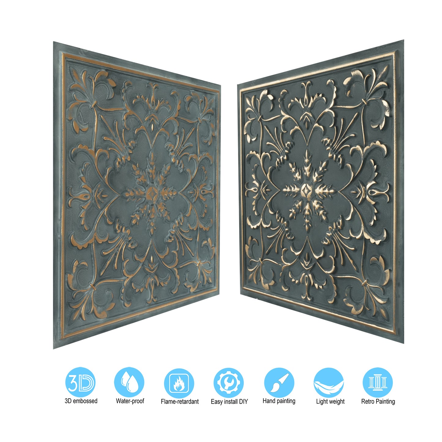 10tiles/lot PVC Ceiling Tiles for Salons, Spas, Massage Rooms and Comfortable Interiors PL66