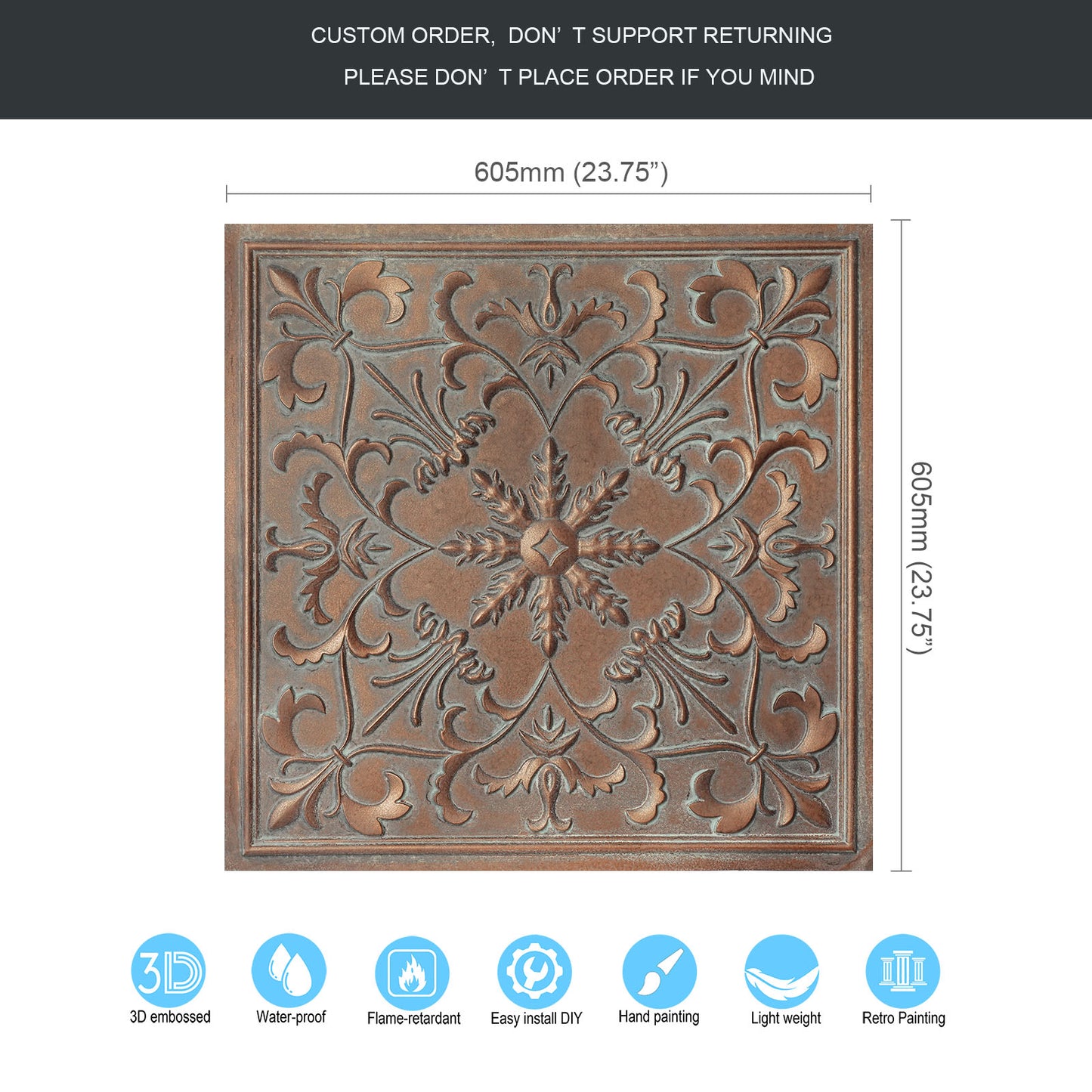 10tiles/lot PVC Ceiling Tiles for Salons, Spas, Massage Rooms and Comfortable Interiors PL70