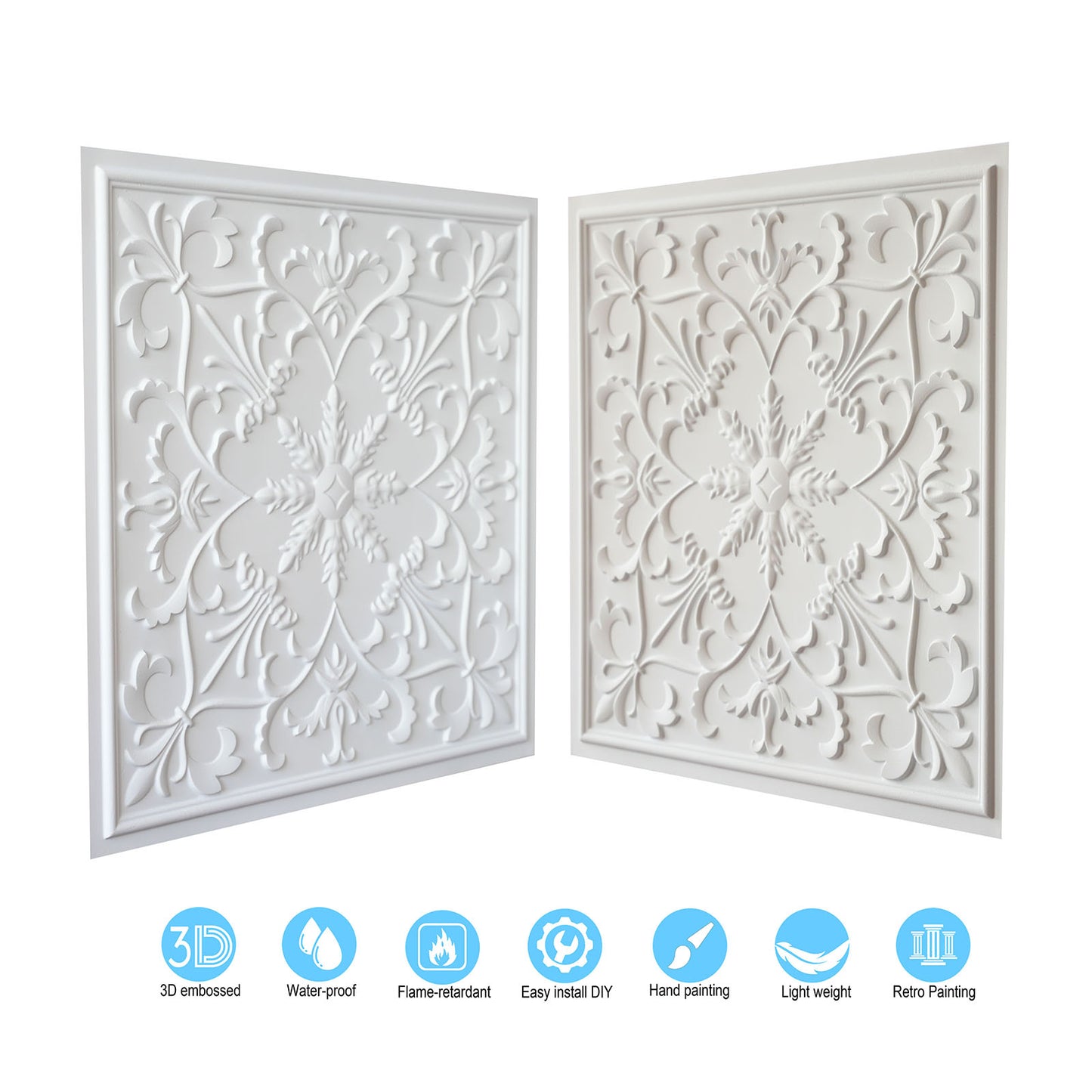 10tiles/lot Artistic Ceiling Tiles for Libraries, Museums, Craft Studios and Cultural Interiors PL70