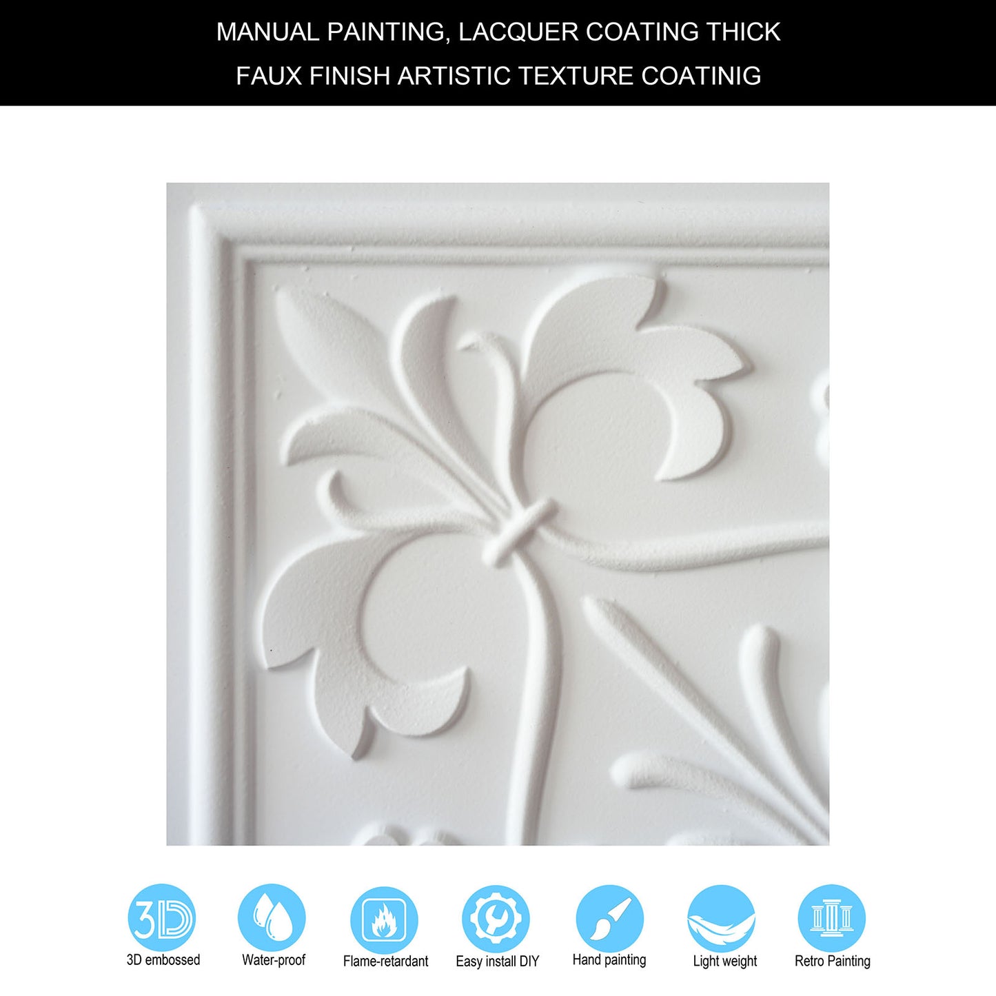 10tiles/lot Artistic Ceiling Tiles for Libraries, Museums, Craft Studios and Cultural Interiors PL70