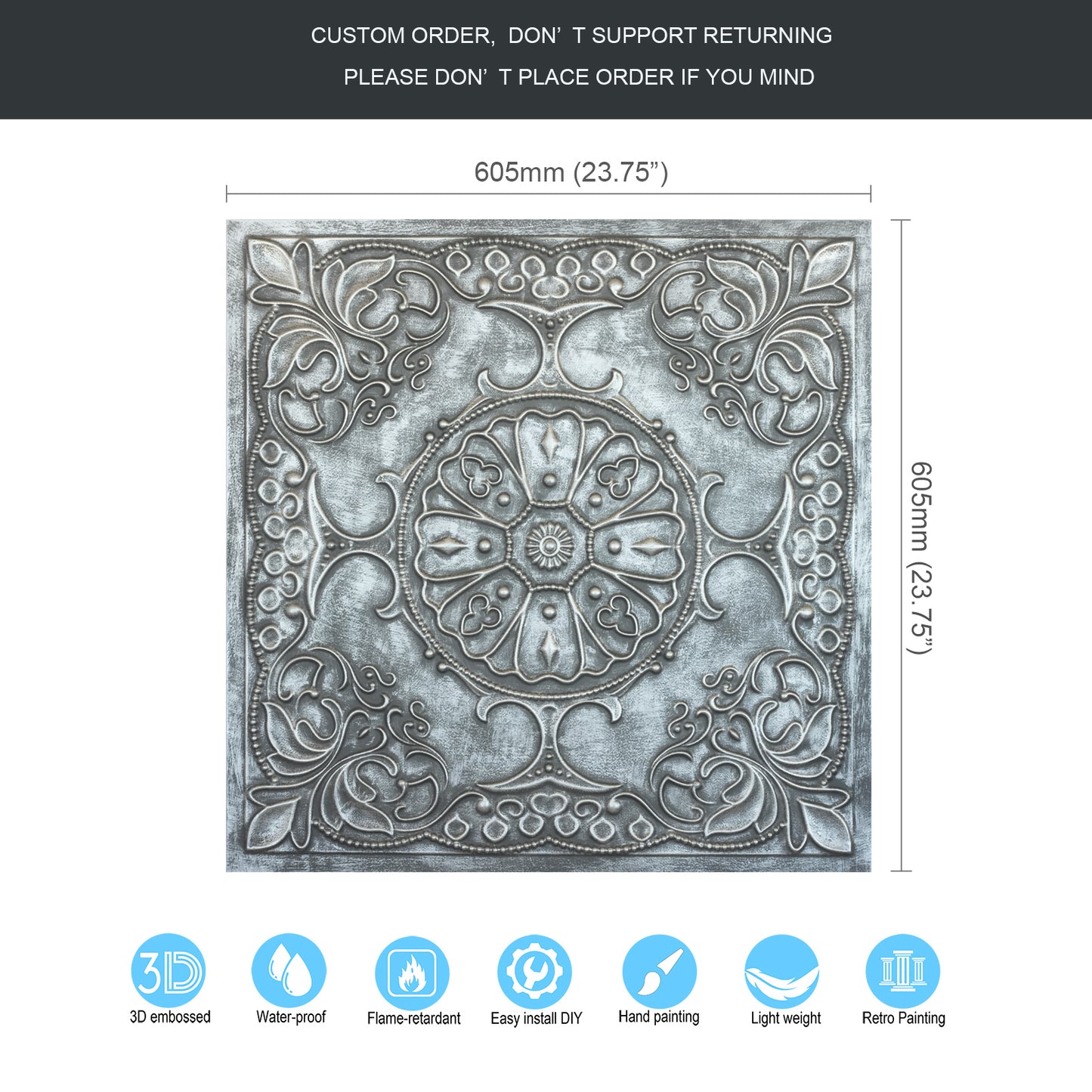 10tiles/lot 3D Decorative Ceiling Tiles for Trendy Restaurants, Bars and Creative Cafés PL71