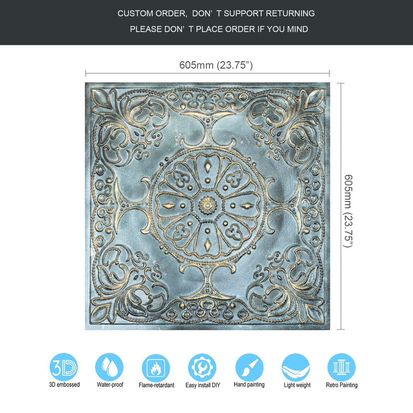 10tiles/lot 3D Decorative Ceiling Tiles for Trendy Restaurants, Bars and Creative Cafés PL71