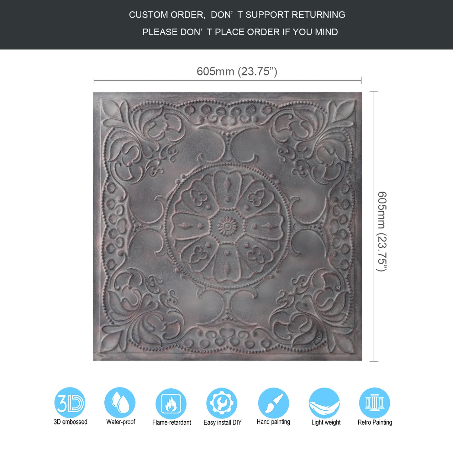 10tiles/lot 3D Decorative Ceiling Tiles for Trendy Restaurants, Bars and Creative Cafés PL71