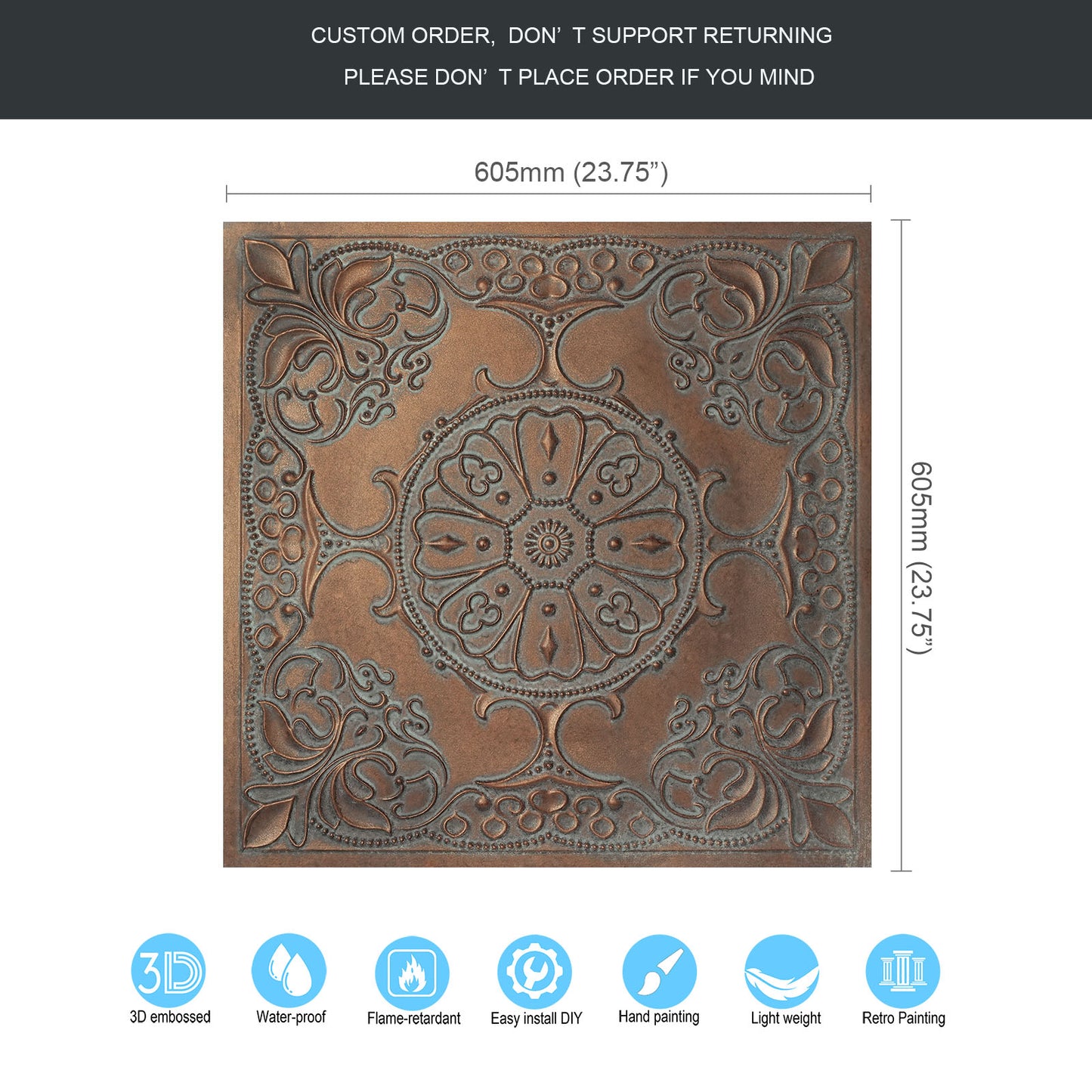 10tiles/lot Village-Style Ceiling Tiles for Country Restaurants, Coffee Shops and Charming Inns PL71