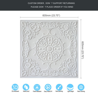 10tiles/lot Embossed Decorative Ceiling Tiles for Luxury Hotels, Apartments and Signature Rooms PL71