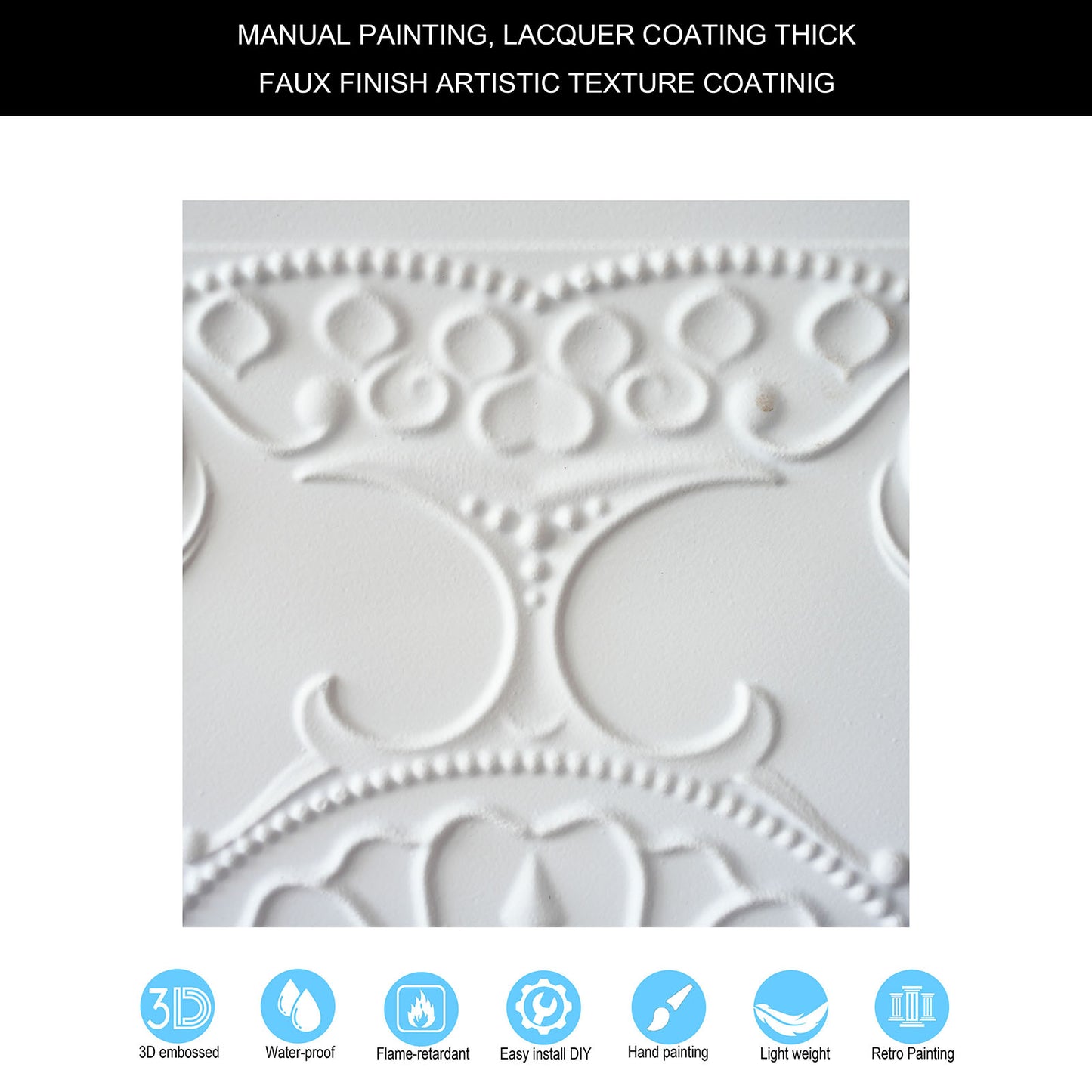 10tiles/lot Embossed Decorative Ceiling Tiles for Luxury Hotels, Apartments and Signature Rooms PL71