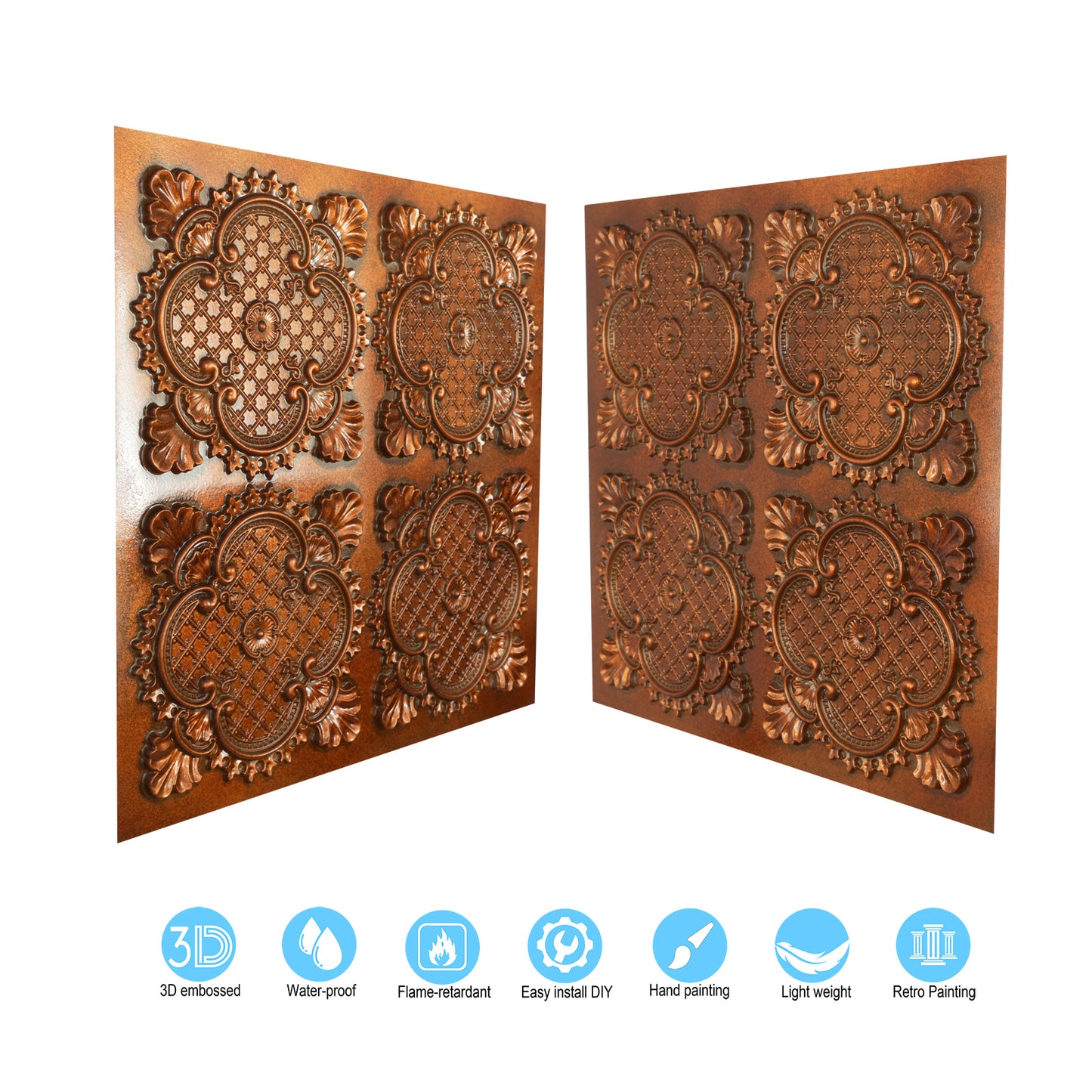 10tiles/lot Drop-In Ceiling Tiles for Office Buildings, Meeting Rooms and Commercial Halls PL80