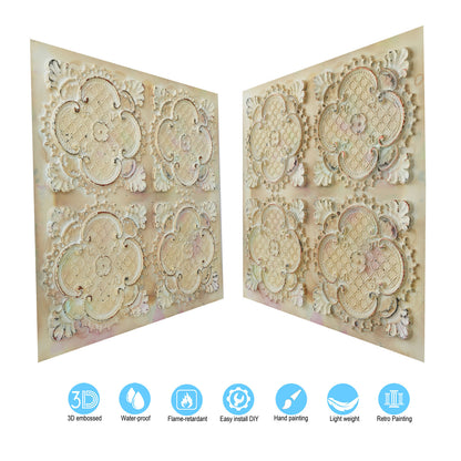 10tiles/lot Decorative Ceiling Tiles for Luxury Hotels, Villas, Salons and High-End Interiors PL80