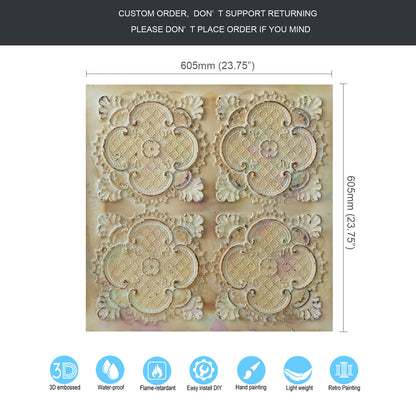 10tiles/lot Decorative Ceiling Tiles for Luxury Hotels, Villas, Salons and High-End Interiors PL80