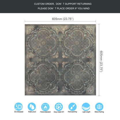 10tiles/lot Faux Metal Ceiling Tiles for Bars, Cafés, Lounges and Contemporary Interiors PL80