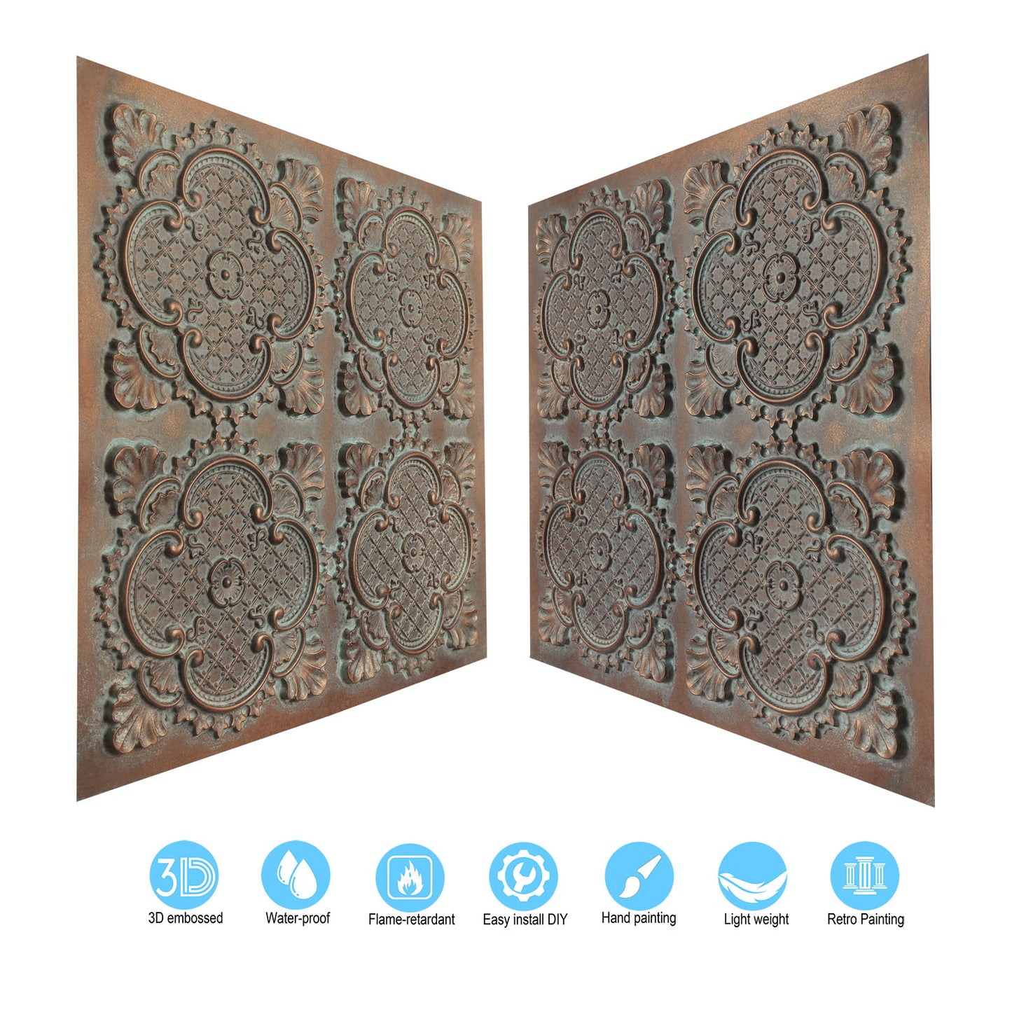 10tiles/lot Drop-In Ceiling Tiles for Office Buildings, Meeting Rooms and Commercial Halls PL80