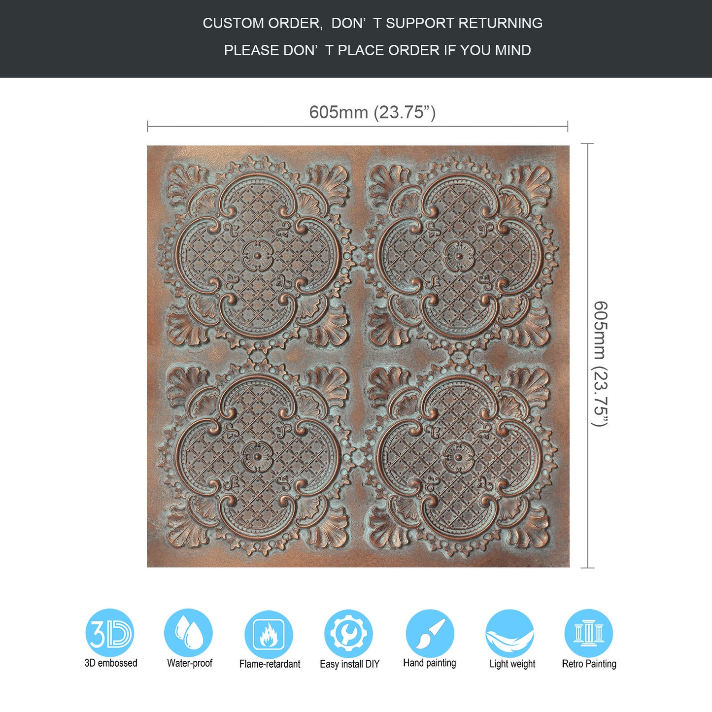 10tiles/lot Drop-In Ceiling Tiles for Office Buildings, Meeting Rooms and Commercial Halls PL80