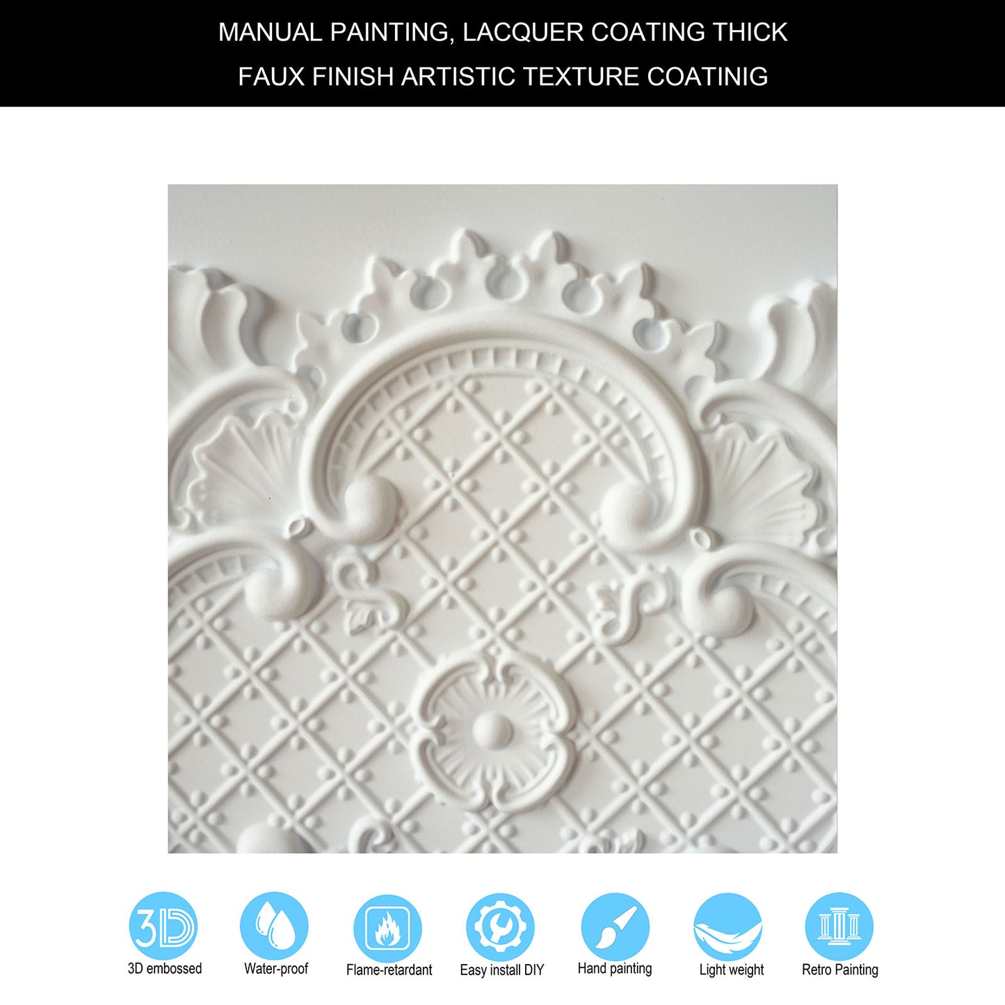 10tiles/lot Decorative Ceiling Tiles for Luxury Hotels, Villas, Salons and High-End Interiors PL80