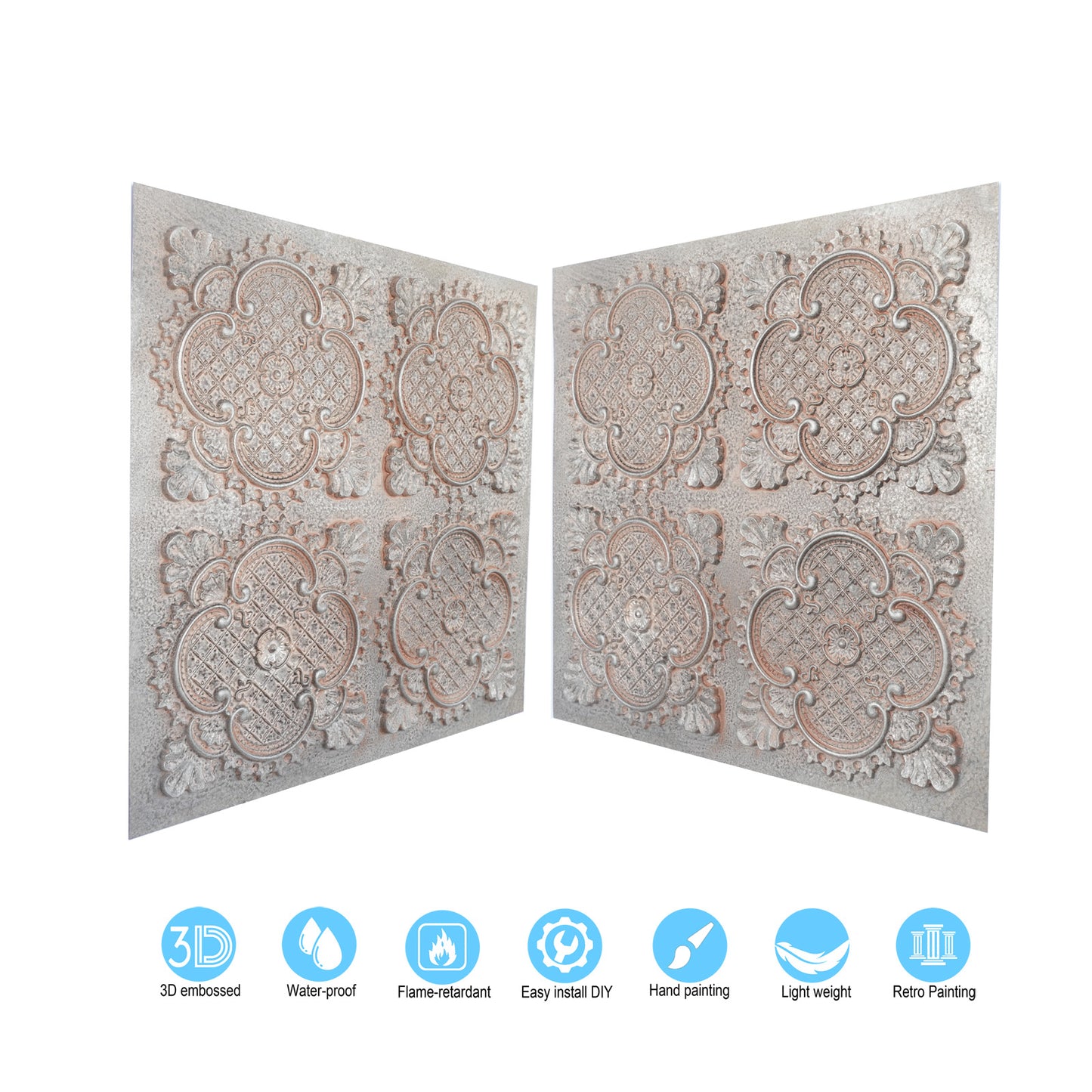 10tiles/lot Drop-In Ceiling Tiles for Office Buildings, Meeting Rooms and Commercial Halls PL80