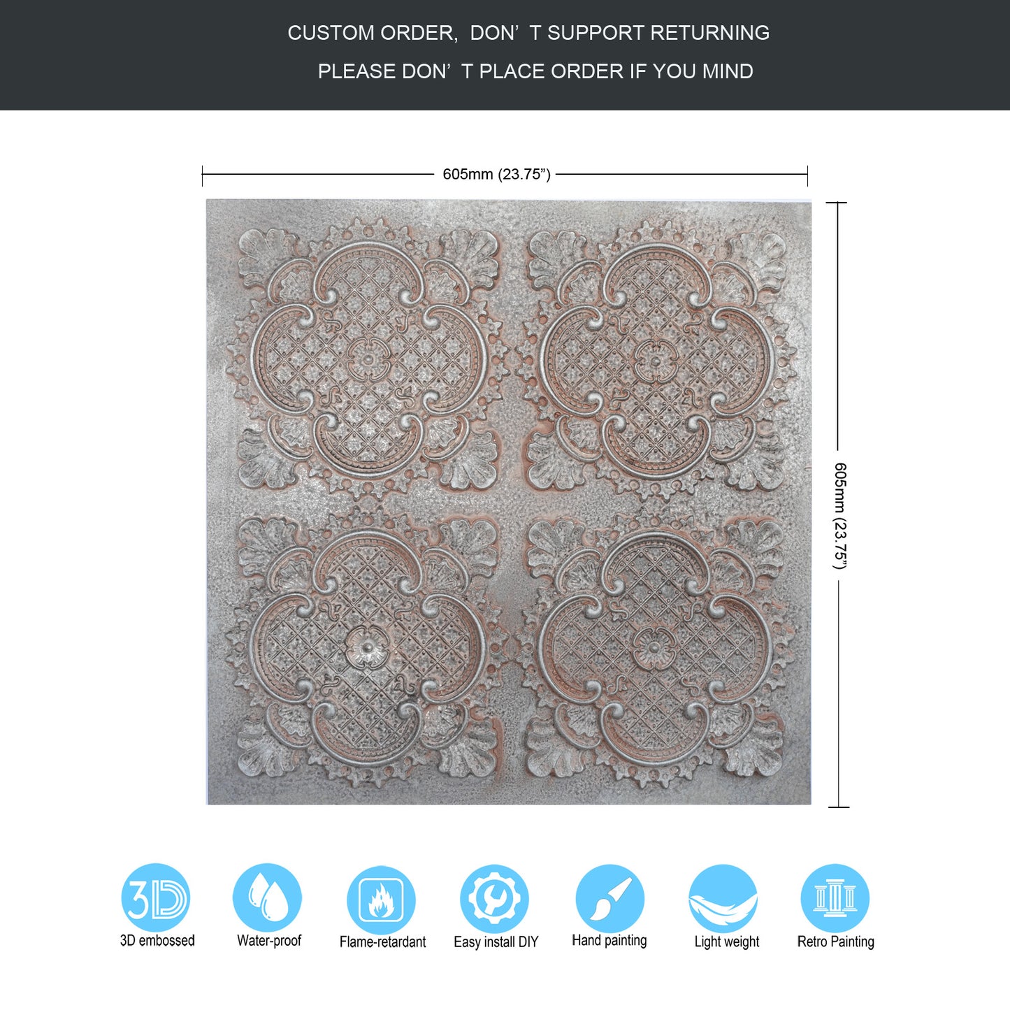 10tiles/lot Drop-In Ceiling Tiles for Office Buildings, Meeting Rooms and Commercial Halls PL80