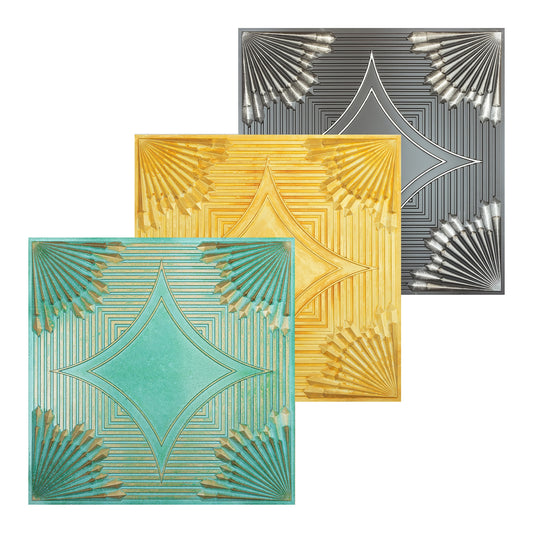 10tiles/lot Metallic Ceiling Tiles for Stylish Bars, Clubs, Restaurants and Social Spaces PL81