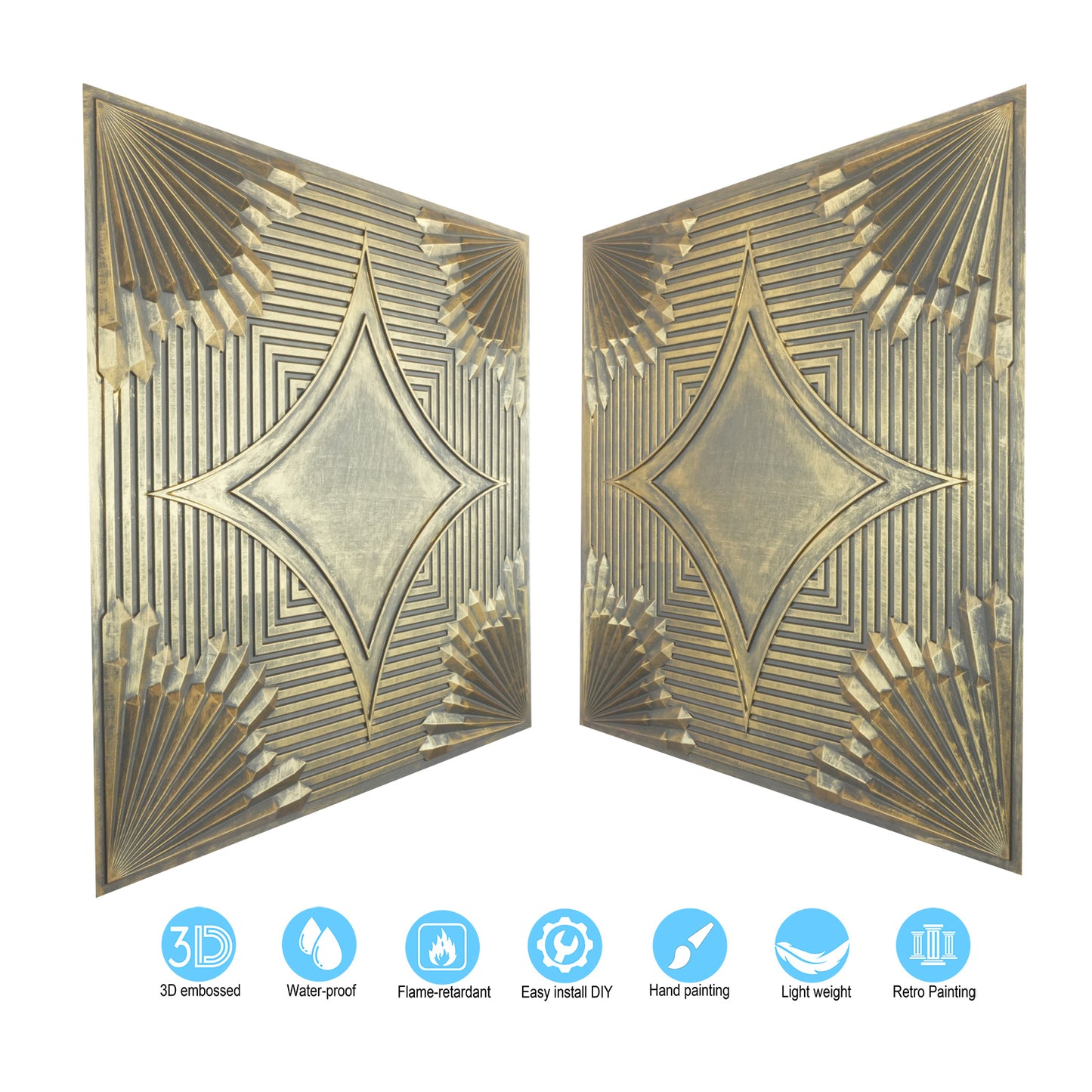 10tiles/lot 3D Faux Metal Ceiling Tiles for Stylish Bars, Clubs and Trendy Restaurants PL81