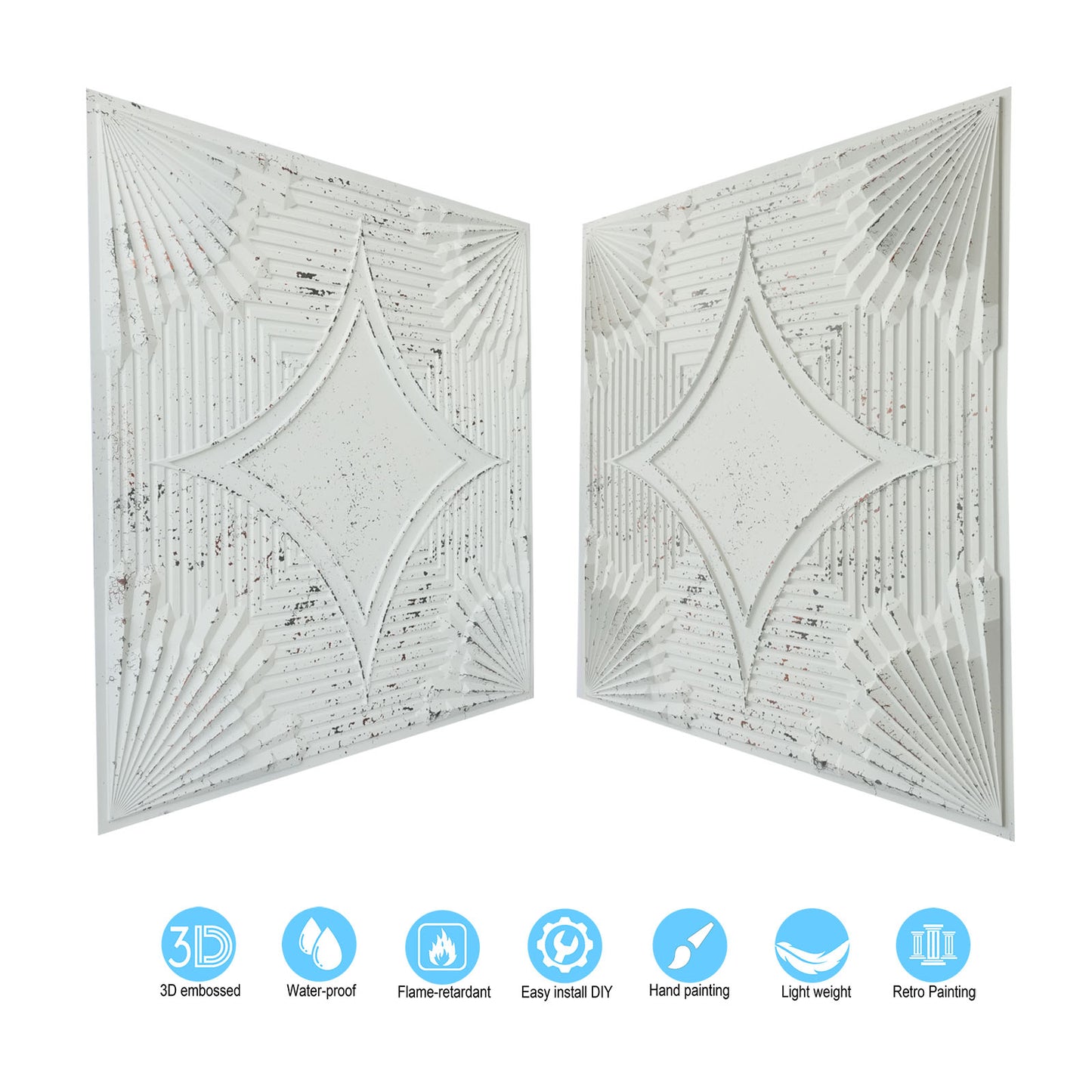 10tiles/lot Distressed Ceiling Tiles for Craft Studios, Retro Cafés and Industrial Design Rooms PL81