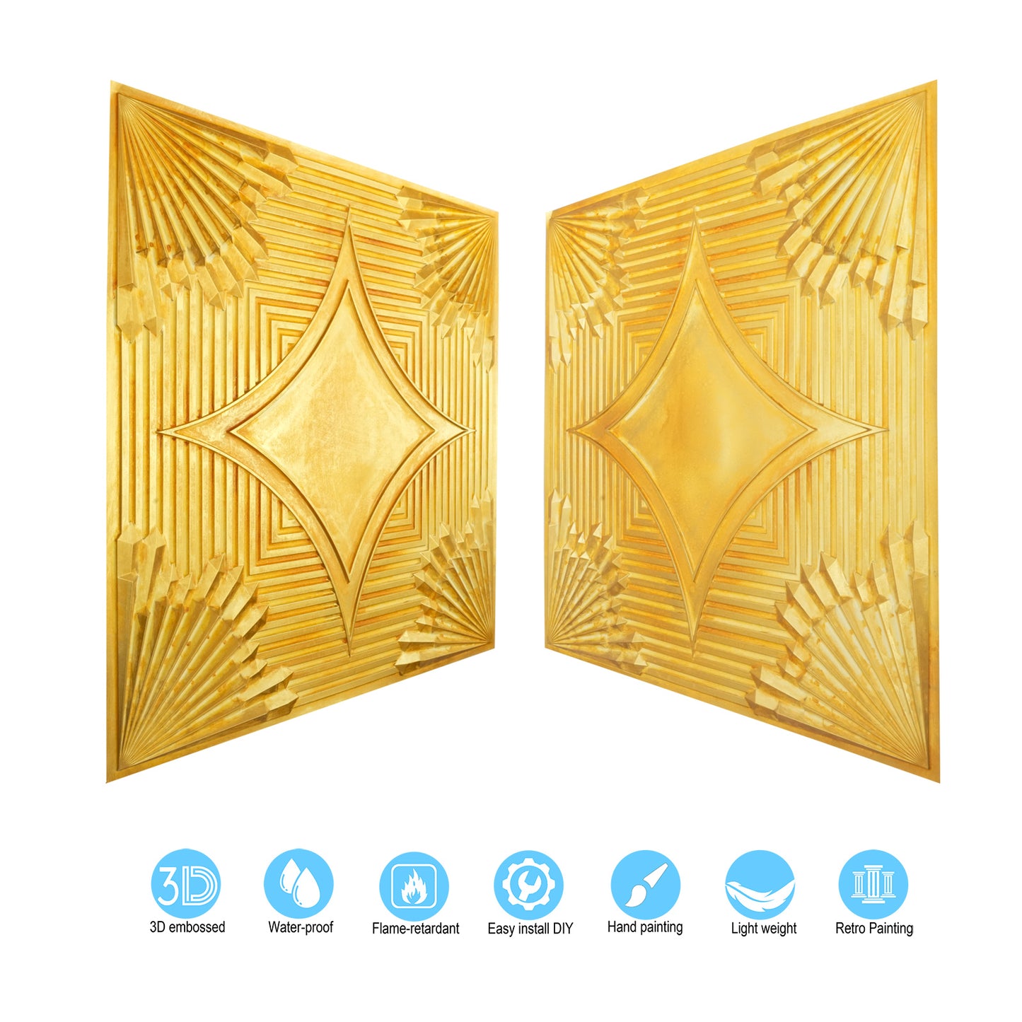 10tiles/lot Metallic Ceiling Tiles for Stylish Bars, Clubs, Restaurants and Social Spaces PL81