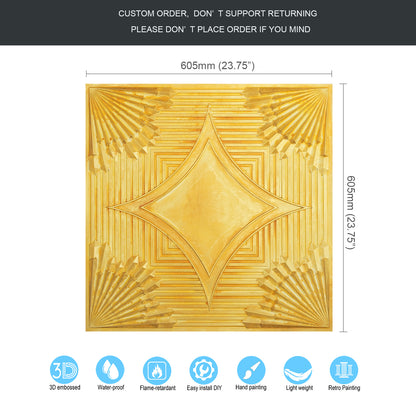 10tiles/lot Metallic Ceiling Tiles for Stylish Bars, Clubs, Restaurants and Social Spaces PL81