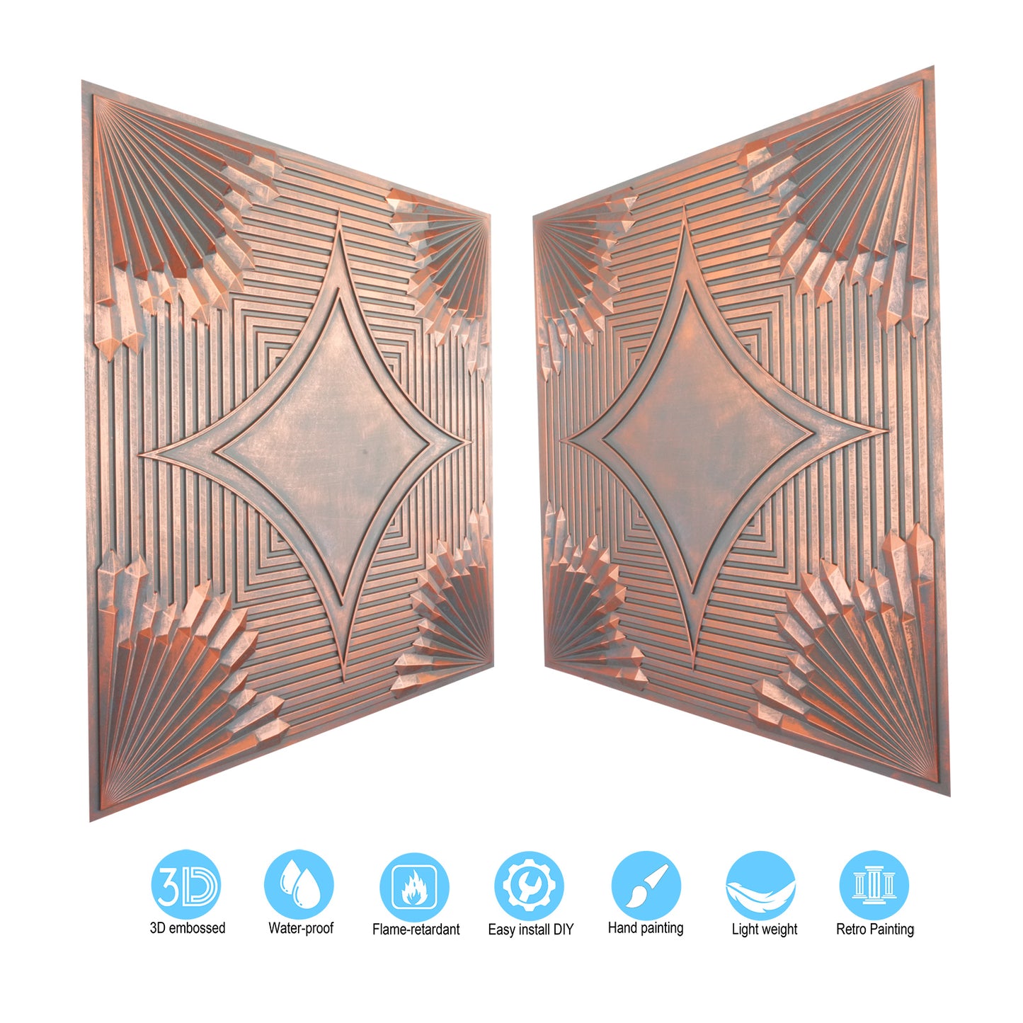 10tiles/lot Tin Ceiling Tiles for Fashion Salons, Barber Shops and Trendy Retail Spaces PL81