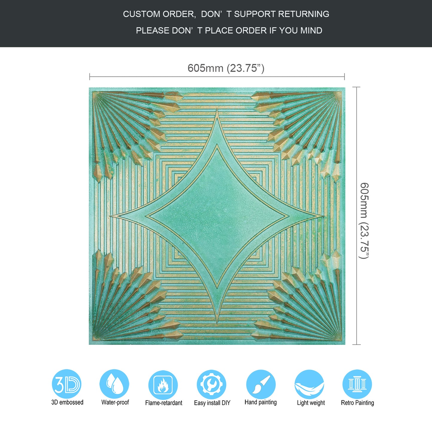 10tiles/lot Metallic Ceiling Tiles for Stylish Bars, Clubs, Restaurants and Social Spaces PL81