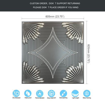 10tiles/lot Metallic Ceiling Tiles for Stylish Bars, Clubs, Restaurants and Social Spaces PL81