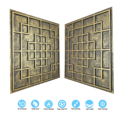 10tiles/lot Faux Tin Embossed Tiles for Luxury Apartments, Villas and Modern Home Interiors PL82