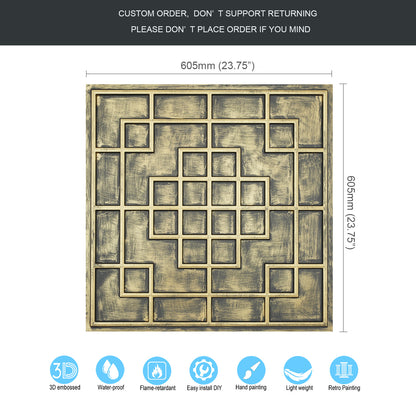 10tiles/lot Faux Tin Embossed Tiles for Luxury Apartments, Villas and Modern Home Interiors PL82