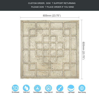 10tiles/lot Tin Ceiling Tiles for Fashion Salons, Barber Shops and Trendy Retail Spaces PL82