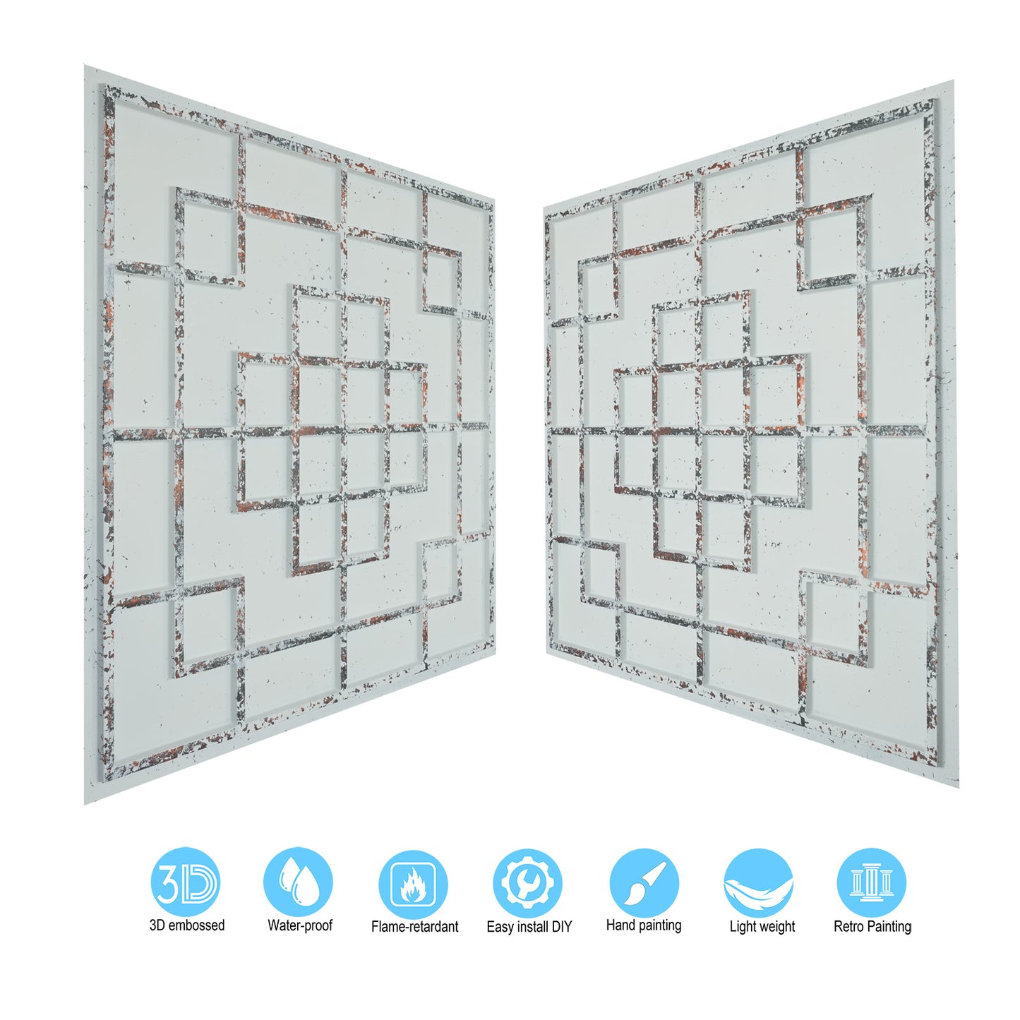 10tiles/lot Tin Ceiling Tiles for Fashion Salons, Barber Shops and Trendy Retail Spaces PL82