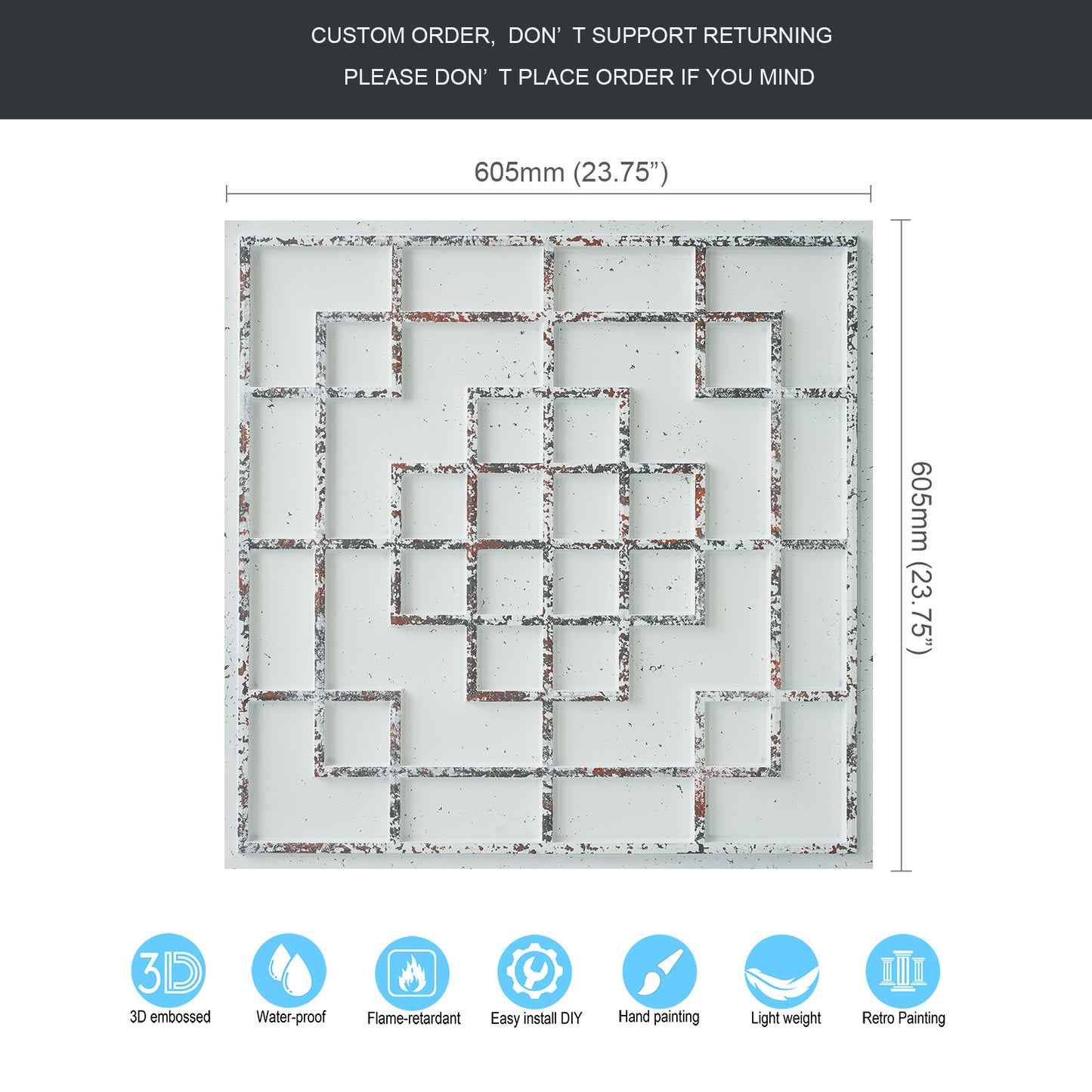 10tiles/lot Tin Ceiling Tiles for Fashion Salons, Barber Shops and Trendy Retail Spaces PL82