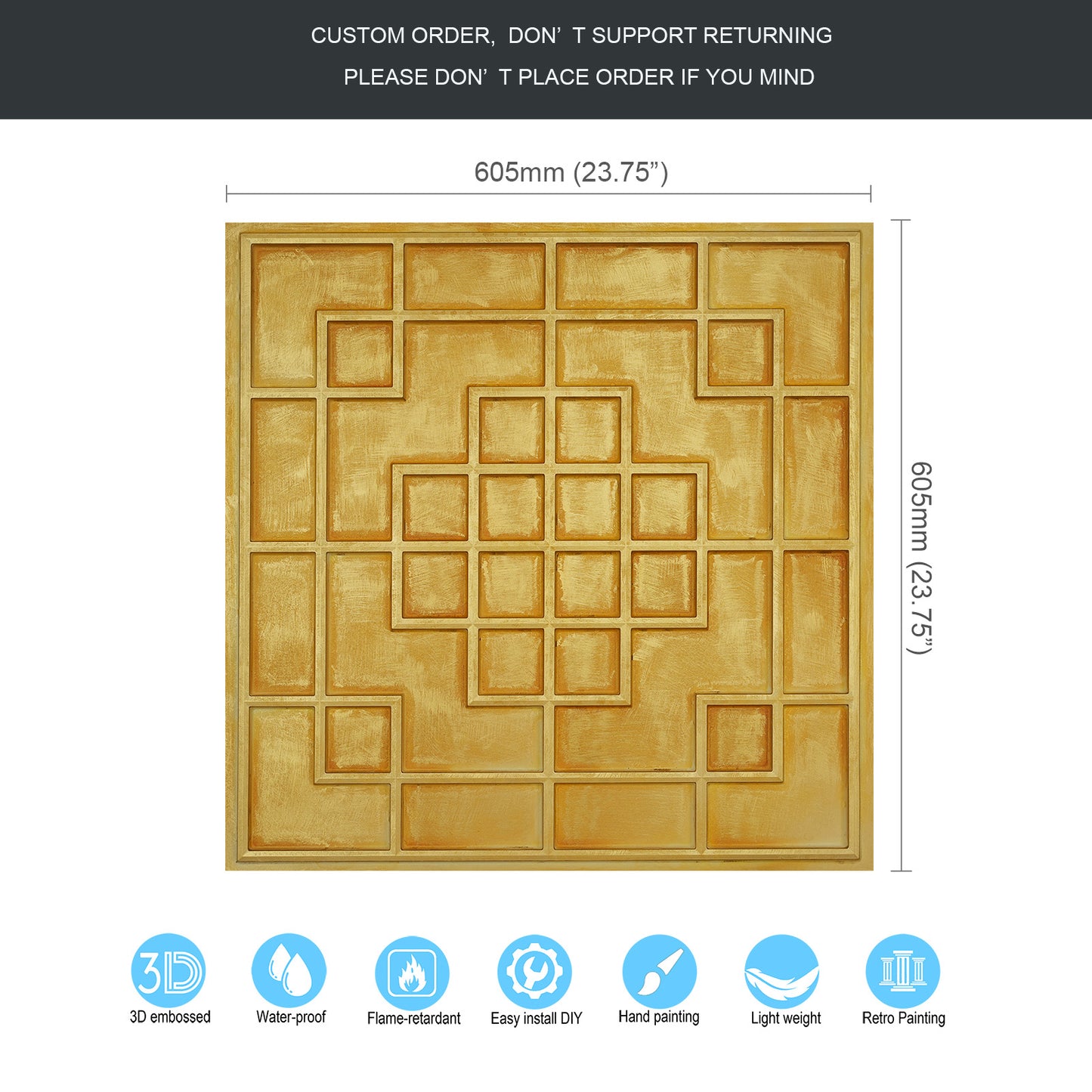 10tiles/lot Tin Ceiling Tiles for Fashion Salons, Barber Shops and Trendy Retail Spaces PL82