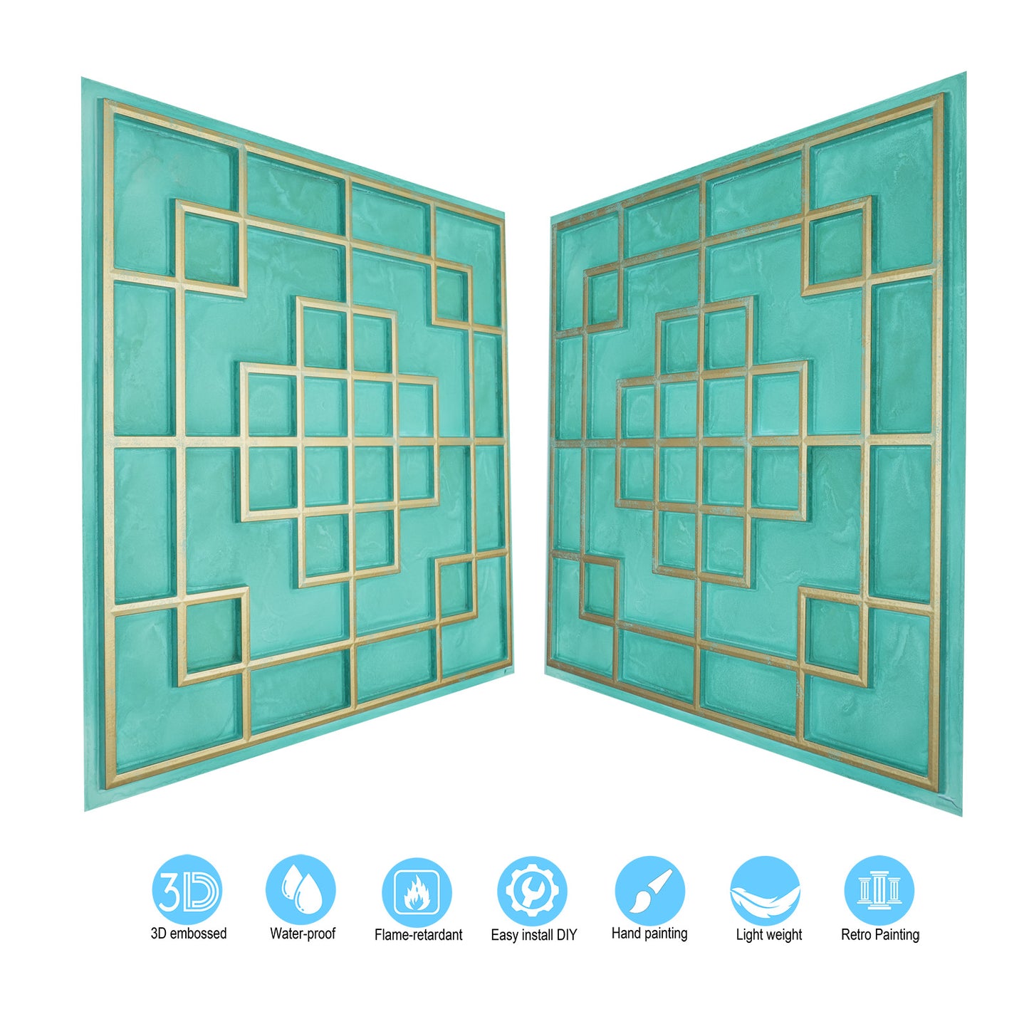 10tiles/lot Faux Tin Embossed Tiles for Luxury Apartments, Villas and Modern Home Interiors PL82