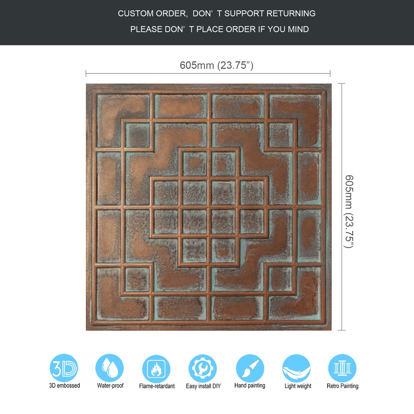 10tiles/lot Classic Victorian Ceiling Tiles for Boutique Hotels, Heritage Inns and Luxury Villas PL82