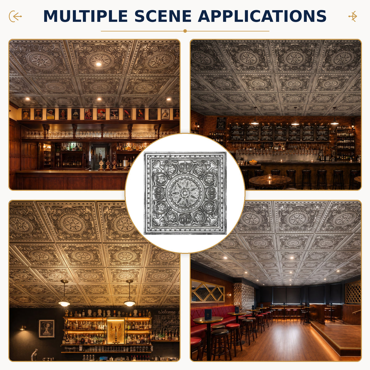 PAINTSDECOR faux tin ceiling tiles for restaurant PL83 10-pack