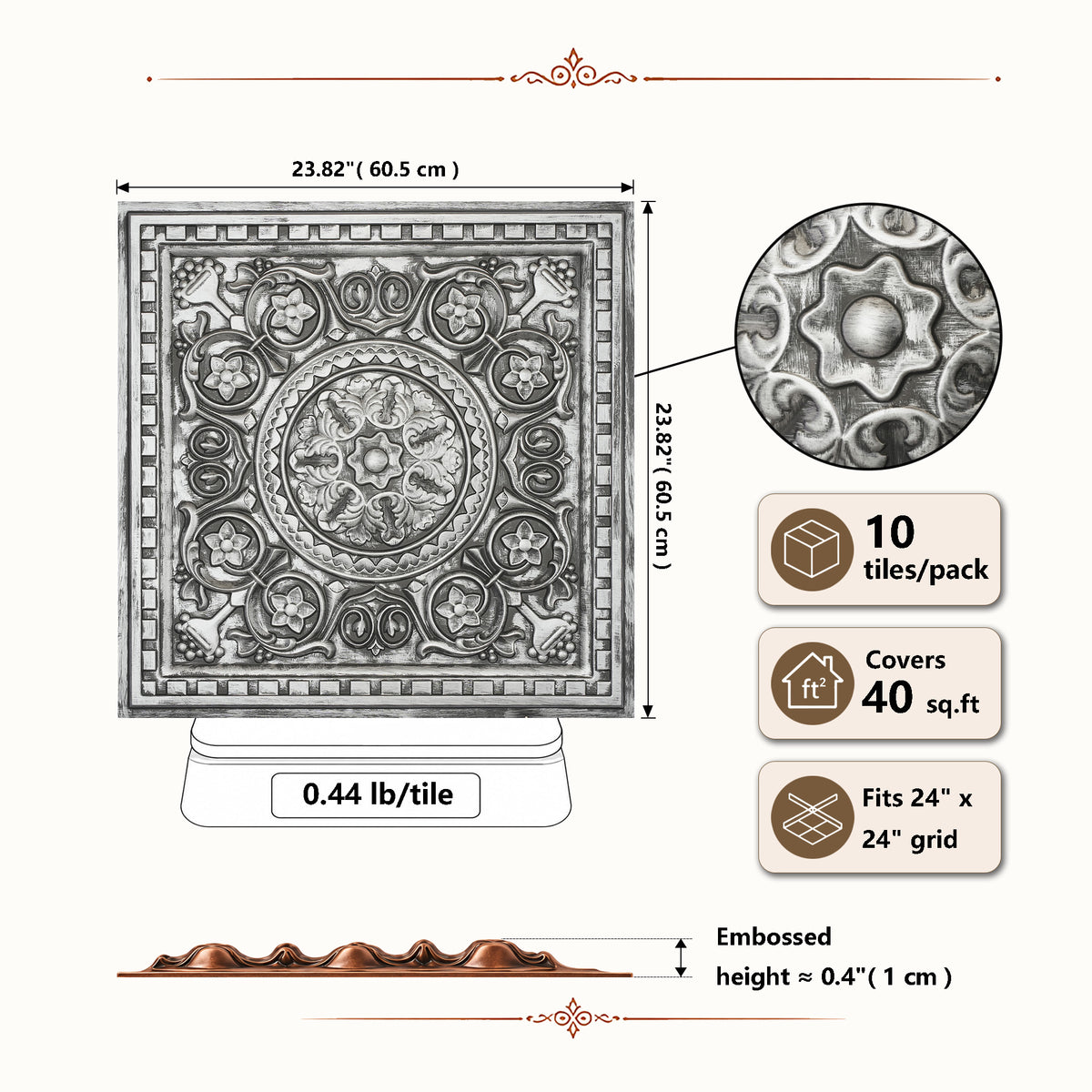 PAINTSDECOR faux tin ceiling tiles for restaurant PL83 10-pack