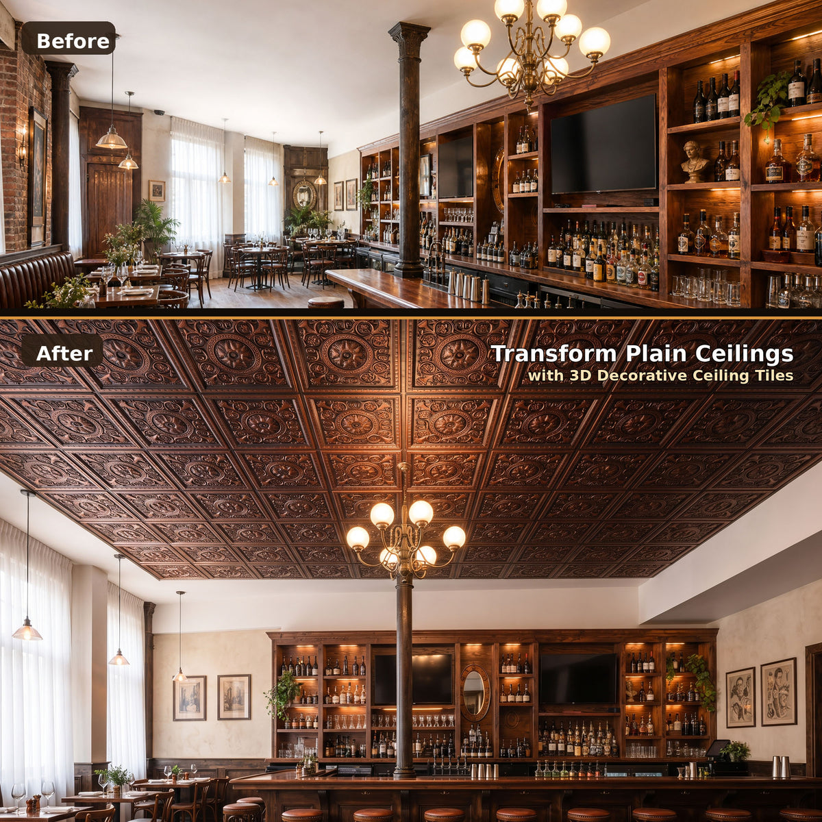 PAINTSDECOR 3d ceiling tiles for Retail stores PL83 10-pack