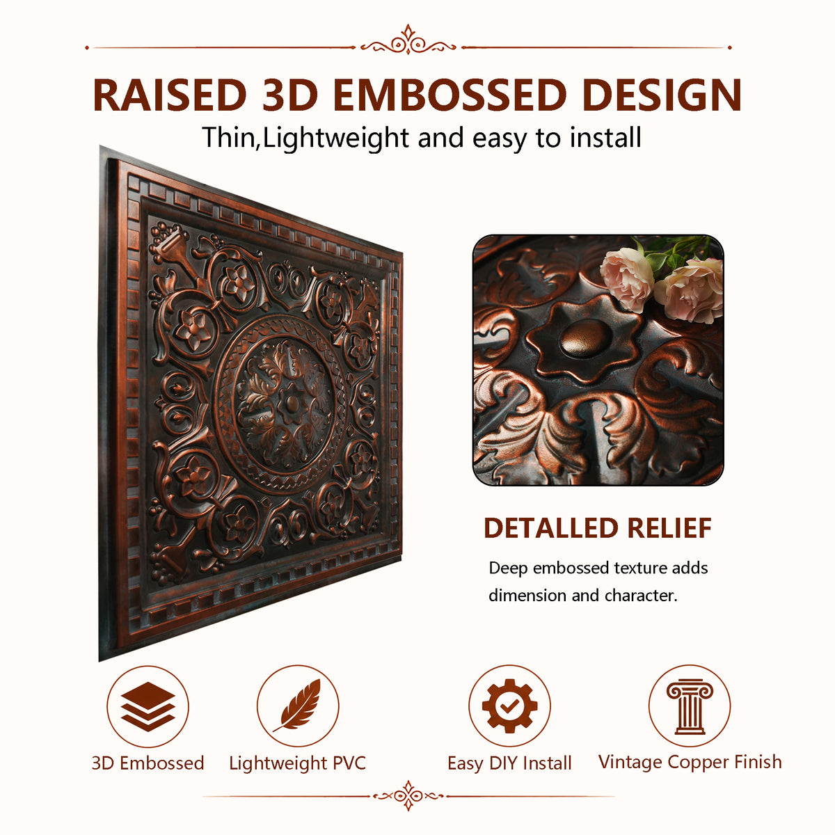 PAINTSDECOR 3d ceiling tiles for Retail stores PL83 10-pack