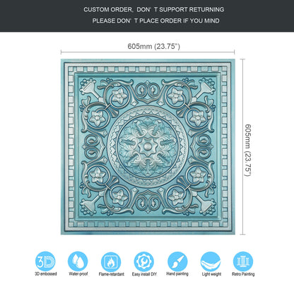 10tiles/lot Pressed Faux Tin Ceiling Tiles for Heritage Bars, Vintage Restaurants and Boutique Hotels PL83