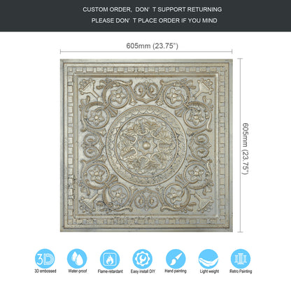 10tiles/lot Metallic Ceiling Tiles for Stylish Bars, Clubs, Restaurants and Social Spaces PL83