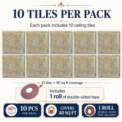 PAINTSDECOR embossed ceiling tiles for living room PL83 10-pack