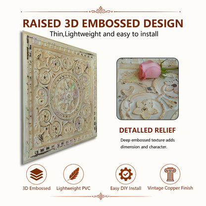 PAINTSDECOR embossed ceiling tiles for living room PL83 10-pack