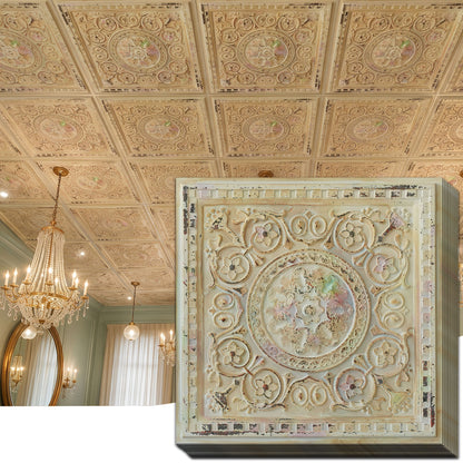 PAINTSDECOR embossed ceiling tiles for living room PL83 10-pack