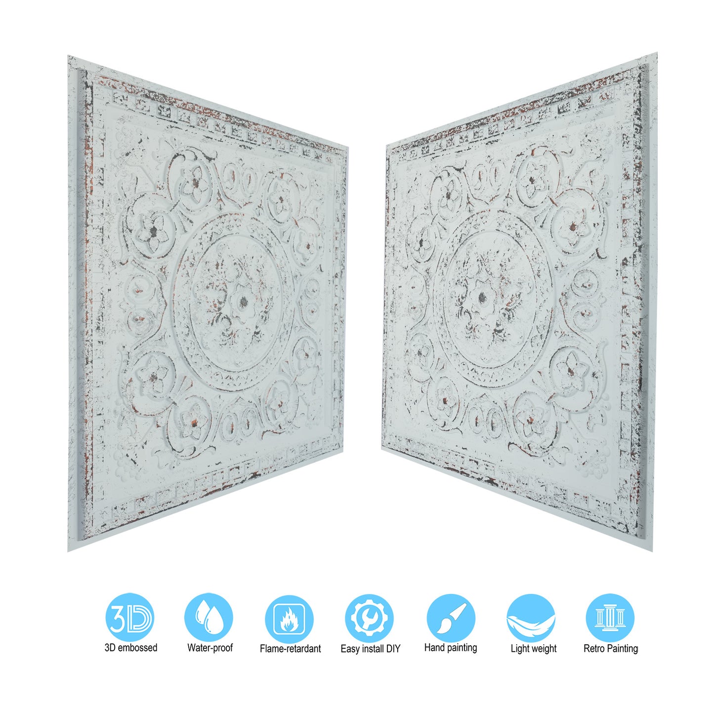 10tiles/lot Metallic Ceiling Tiles for Stylish Bars, Clubs, Restaurants and Social Spaces PL83