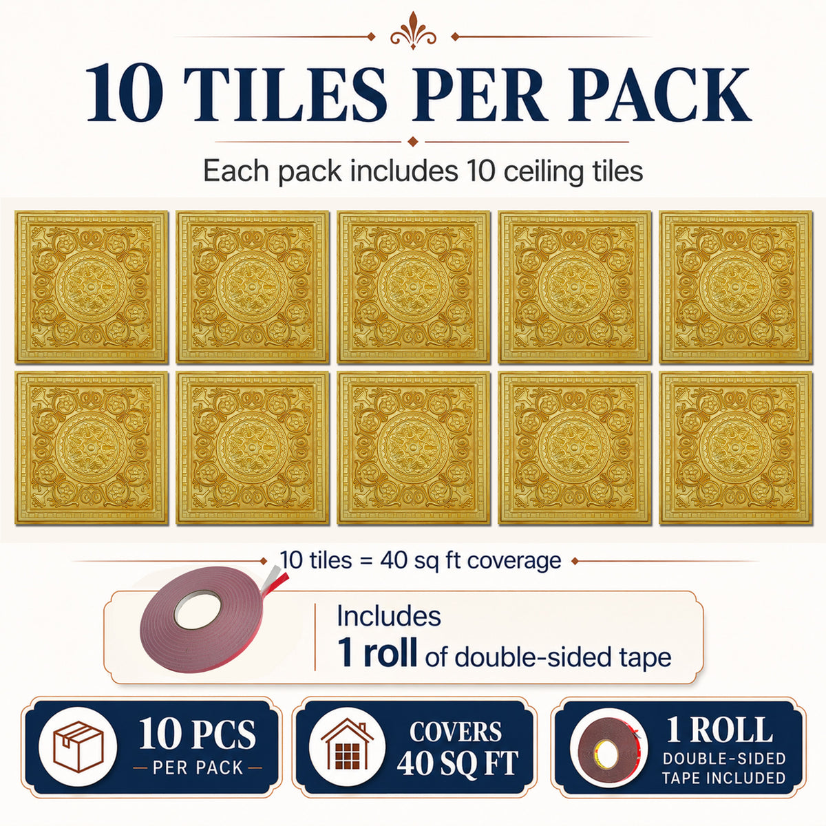 PAINTSDECOR decorative ceiling tiles for Tea Rooms PL83 10-pack
