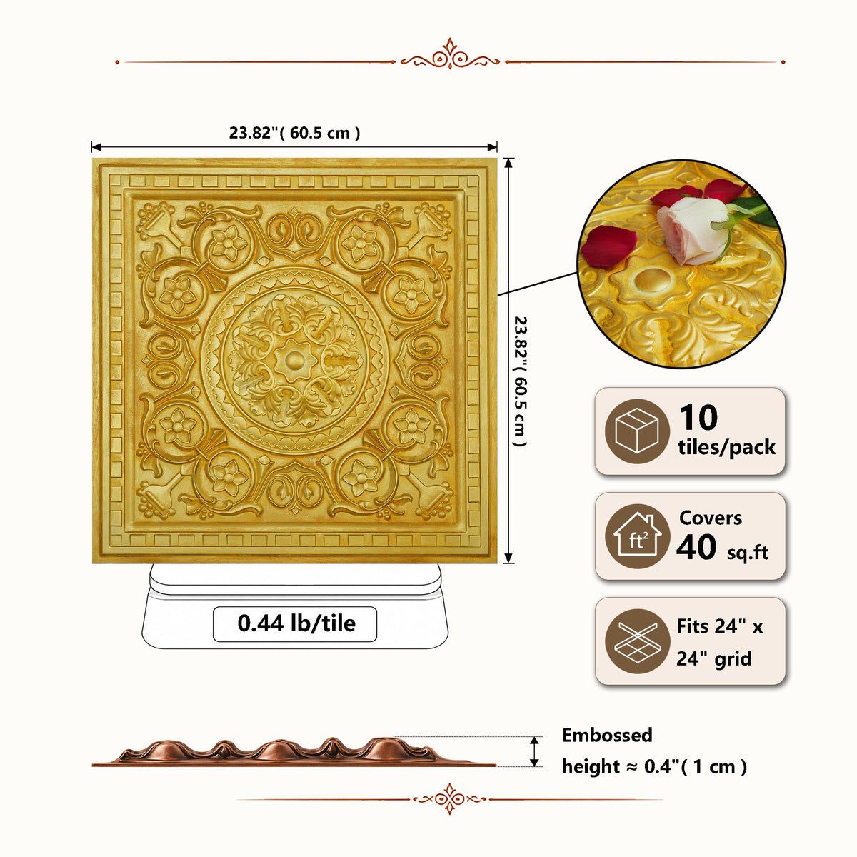 PAINTSDECOR decorative ceiling tiles for Tea Rooms PL83 10-pack