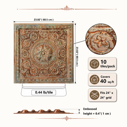 PAINTSDECOR 3D ceiling panels for Villa PL83 10-pack